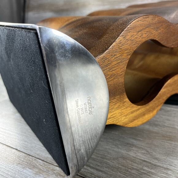 Nambé Curvo Wooden Wine Rack - Picture 7 of 8